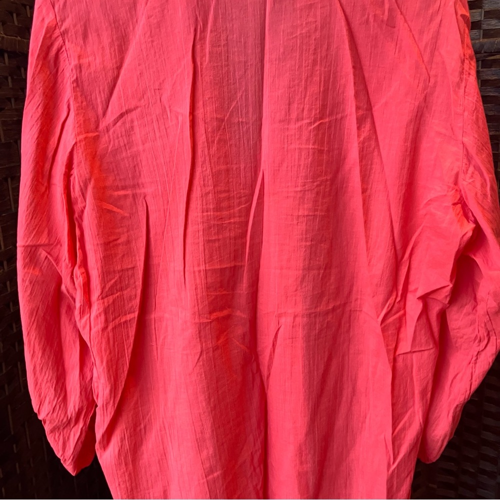 Lauren Ralph Lauren Red Pink Dress Coverup Women Lightweight Beach Size Large - Picture 9 of 11